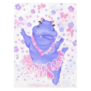 Prima Ballerina Hippo - Ihren Namen / Text hinzufü Tischdecke