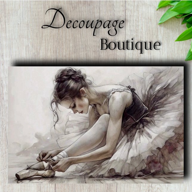 Prima Ballerina Monochrome Decoupage Seidenpapier (Ballerina Monochrome Decoupage Tissue Paper)
