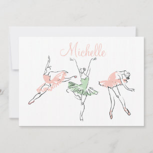 Prima Ballerina-personalisiertes Briefpapier Mitteilungskarte
