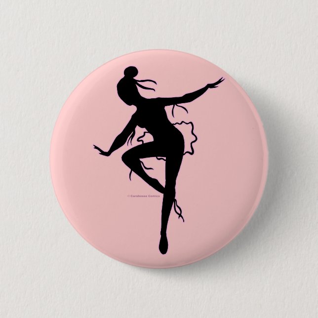 Prima Ballerina-Silhouette-Knopf Button (Vorderseite)