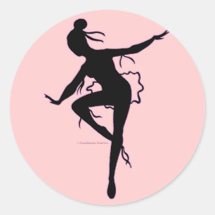 Prima Ballerina Silhouette Runder Aufkleber