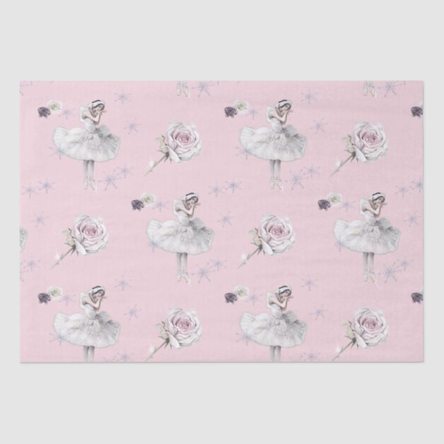 Prima Ballerina Swan und Rose Seidenpapier (Vorderseite)