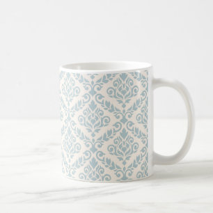 Prima Damask Muster Blue auf Cream Tasse