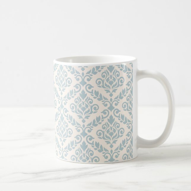 Prima Damask Muster Blue auf Cream Tasse (Rechts)