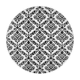 Prima Damask Muster Schwarz auf Weiß Schneidebrett