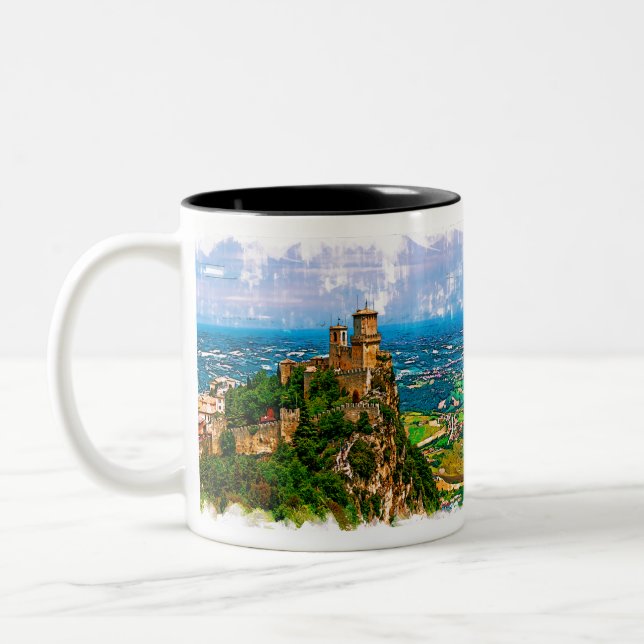 Prima Torre Guaita. Republik San Marino. Zweifarbige Tasse (Links)