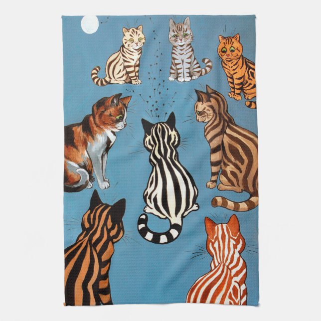 Primadonna von der Nacht, Louis Wain Geschirrtuch (Vertikal)