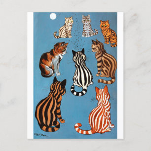 Primadonna von der Nacht, Louis Wain Postkarte