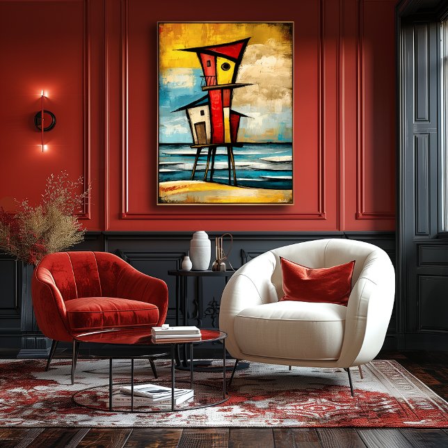 Primal Watch — Abstrakter Expressionistischer Turm Poster (Von Creator hochgeladen)