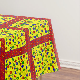 PRIMÄRE ALPHABET-BLOCKS, Red-52x70 TABLECLOTH Tischdecke