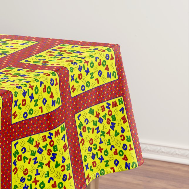 PRIMÄRE ALPHABET-BLOCKS, Red-52x70 TABLECLOTH Tischdecke (Beispiel)