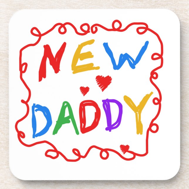 Primäre Farben - Geschenke von New Daddy Untersetzer (Vorderseite)