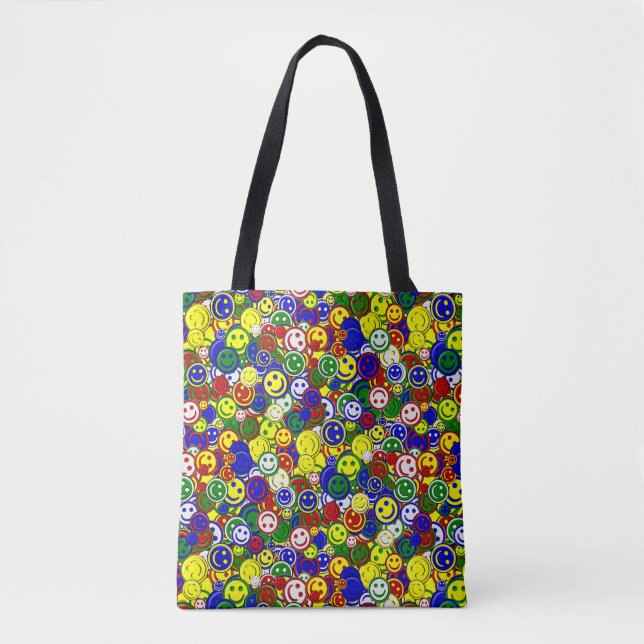Primäre Gesichtsperlen-YELLOW-ALLOVER TOTE BAG (Vorderseite)