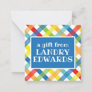 Primäre Kreuz und Quer Geschenkeinschlusskarten Mitteilungskarte