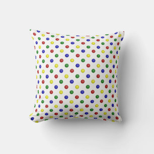Primäre Polka Dots Transparent-Quadratzoll Kissen