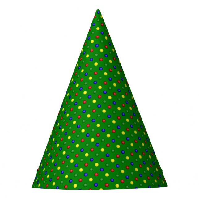 Primäres Polka Dots-Green-PAPER-PARTY HATS Partyhütchen (Vorderseite)