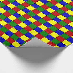 Primärfarben, geschliffenes Quadrate-GIFT-WRAPPING Geschenkpapier