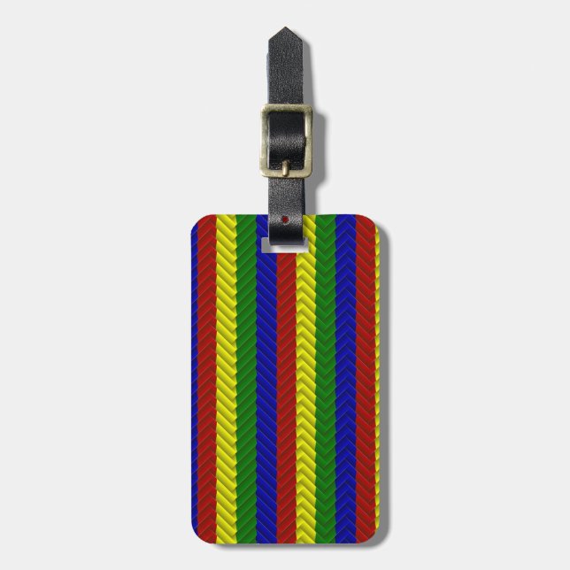 Primärfarben Herringbone Gepäckanhänger (Vorderseite vertikal)