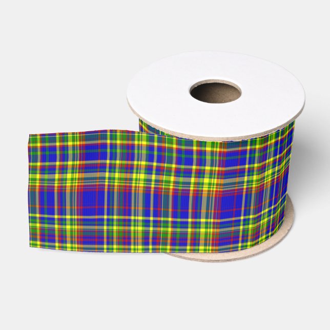 Primärfarben KARIERT 06-Körner-Ribbon Ripsband (Spule)