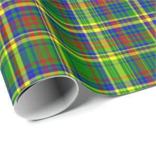 Primärfarben-KARIERT 10-Gift-Papier Geschenkpapier
