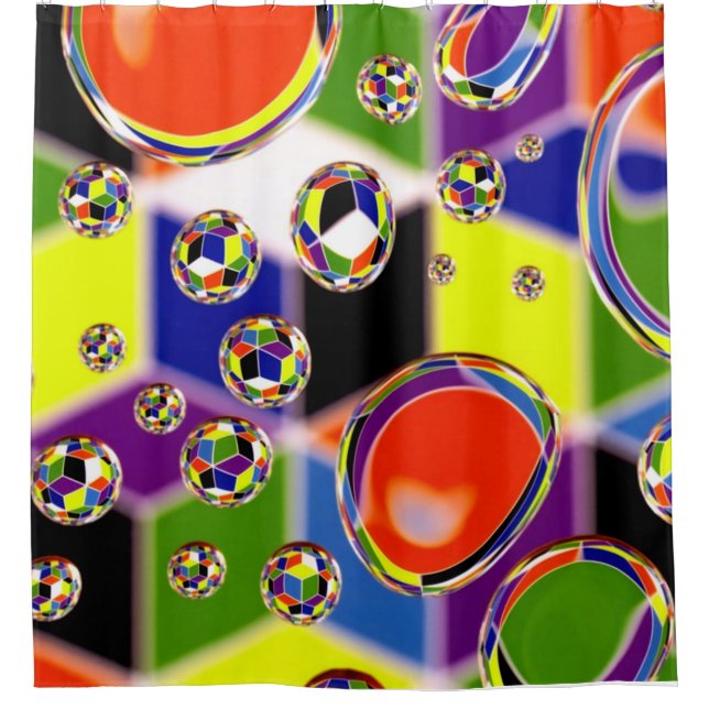 Primärfarben Kunst Duschvorhang (Vorderseite)