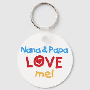 Primärfarben Nana und Papa-Liebe ich Schlüsselanhänger