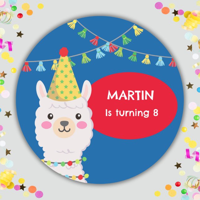 PRIMÄRFARBEN NIEDLICH LLAMA SQUARE STICKER (Von Creator hochgeladen)