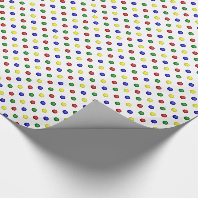 Primärfarben, Polka dots transparentes GIFT WRAP Geschenkpapier (Ecke)