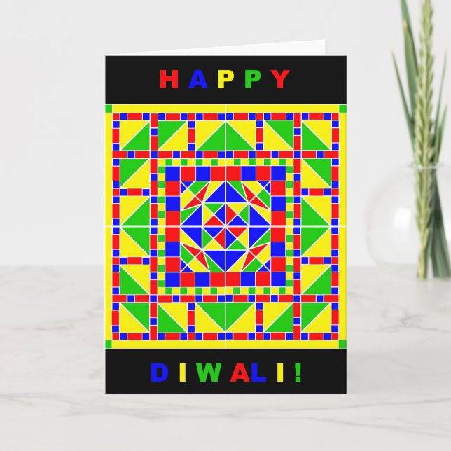 PrimärfarbeRangoli Diwali Karte (Vorderseite)