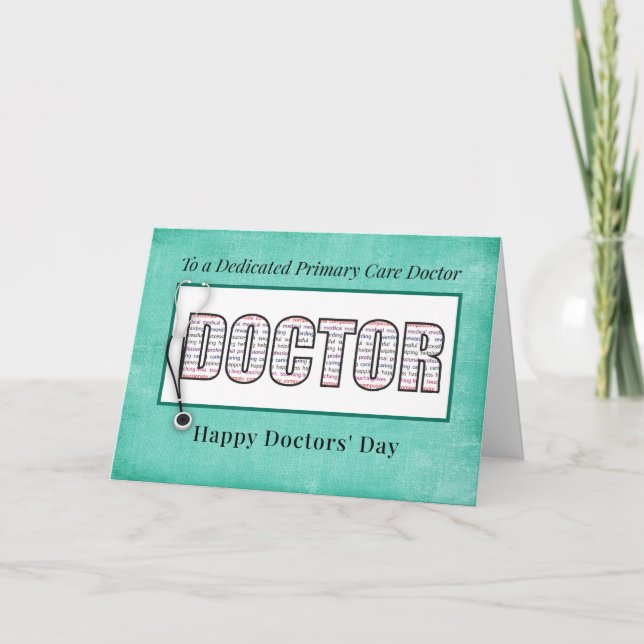 Primary Care Doctors' Day Dedicated Typography Karte (Vorderseite)