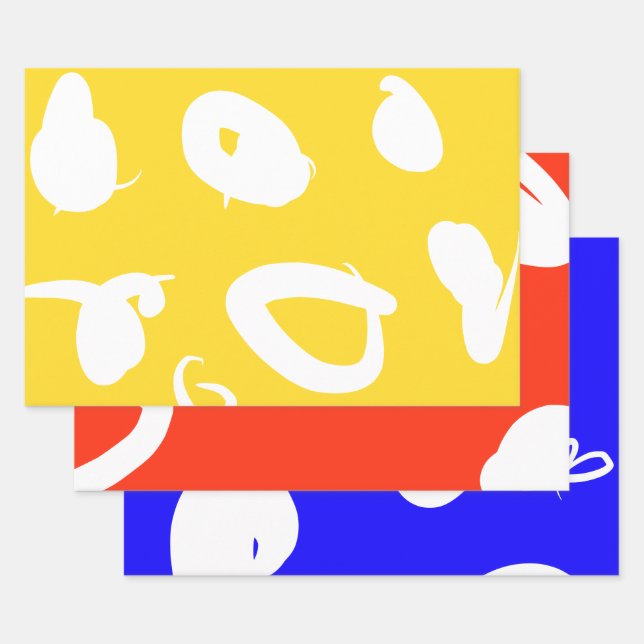 Primary colours set Wrapping Paper flat sheets Geschenkpapier Set (Set)