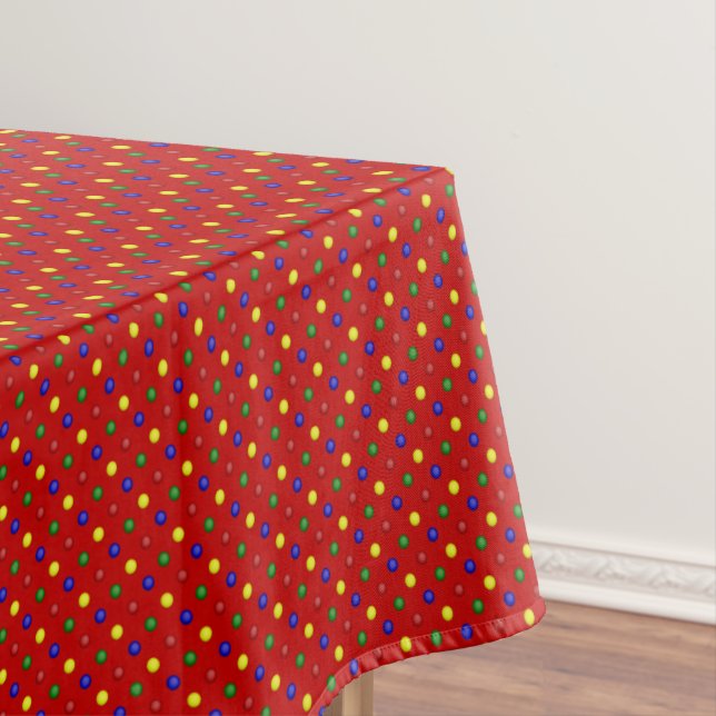 PRIMARY POLKA DOTS RED-52x70 TABLECLOTH Tischdecke (Beispiel)