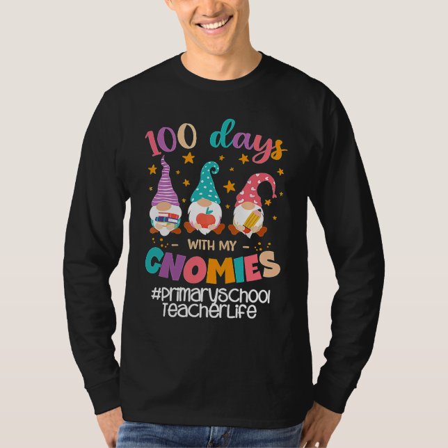Primary School Teacher 100 Days With My Gnomies St T-Shirt (Vorderseite)