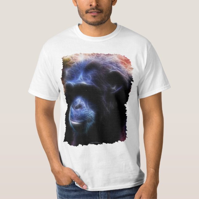 Primat Blue Künstlerisch Chimpanzee Studie über ei T-Shirt (Vorderseite)