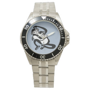 Primat - BONOBO - gefährdeter Schimpanse - blau Armbanduhr