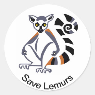 Primat - Gerettet LEMURS - Tierfreund - Madagaskar Runder Aufkleber