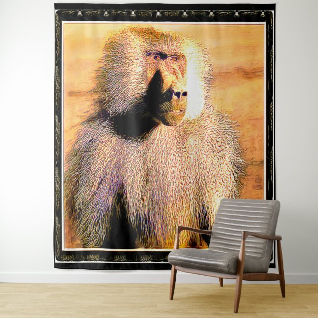 Primat Models: Hamadryas Baboon 01 Wandteppich (Beispiel)