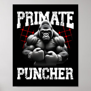 Primat Puncher Boxing Muskel-Gorilla Boxer Ape Poster