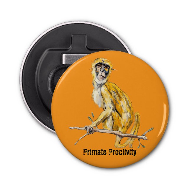 Primate Proclivity Monkey magnetic bottle opener Flaschenöffner (Vorderseite)