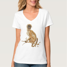 Primaten-Neigung Affe Frauen-Shirt V-Ausschnitt  T-Shirt