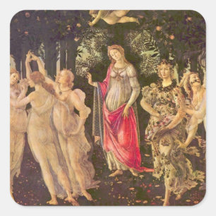 Primavera, Allegorie des Frühlings von Sandro Bott Quadratischer Aufkleber