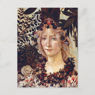 Primavera, Detail Flora, Botticelli c. 1482 Postkarte