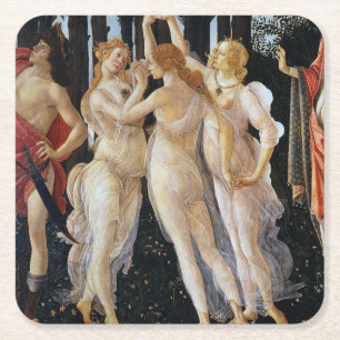 Primavera (Detail), Sandro Botticelli, 1482 Rechteckiger Pappuntersetzer