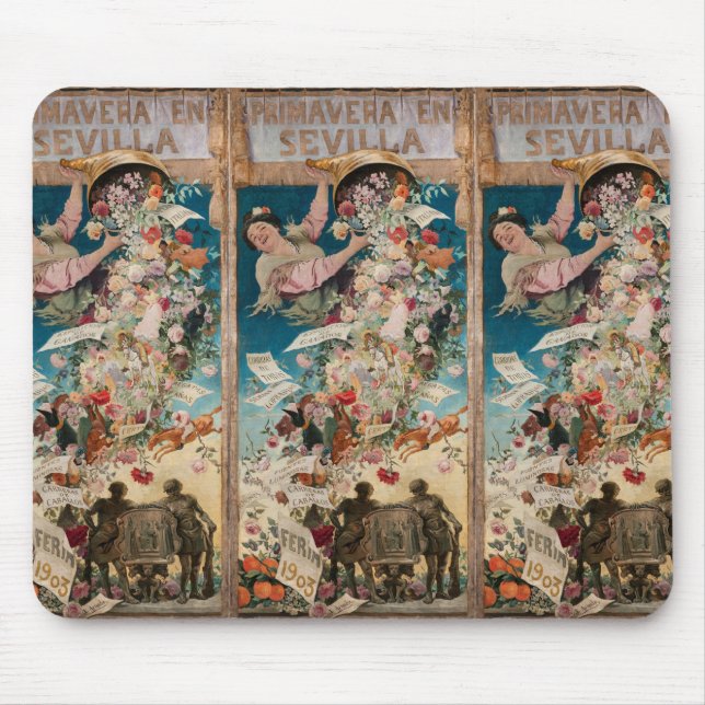 "Primavera en Sevilla" Vintages Kunstmousepad Mousepad (Vorne)
