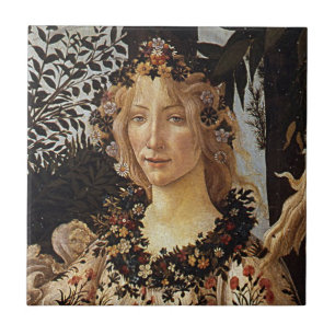 Primavera, Flora Detail von Sandro Botticelli Fliese