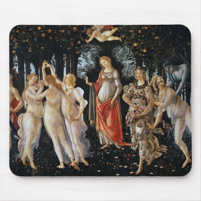 Primavera, Sandro Botticelli, 1482 Mousepad (Vorne)