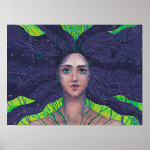Primavera Spring Goddess Fantasy Surreal Portrait Poster