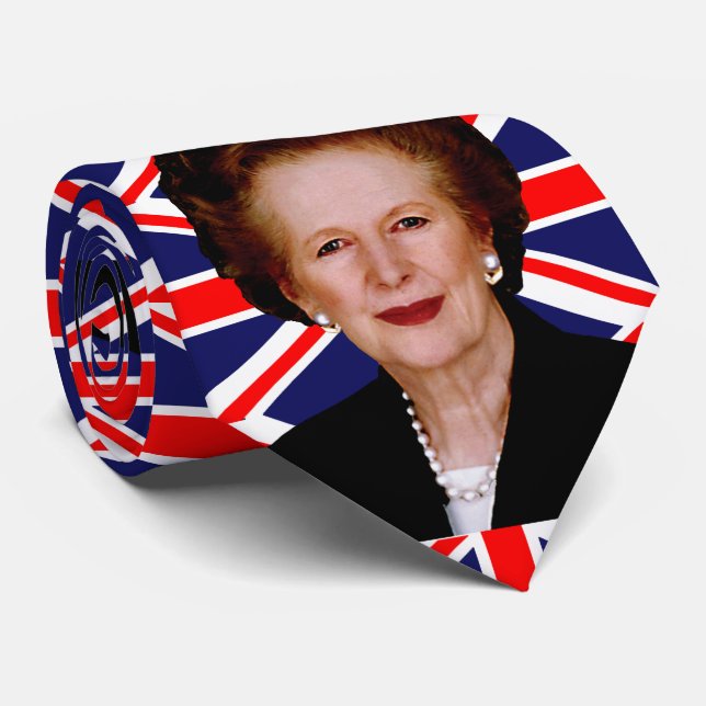 Prime Minister Margaret Thatcher & British Flag Krawatte (Gerollt)
