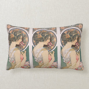 Primel durch Alphonse Mucha - Vintage Kunst Lendenkissen