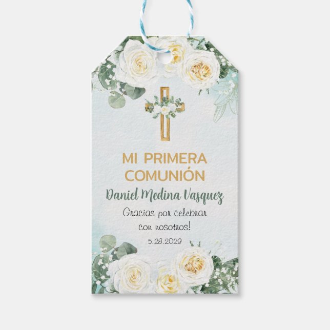 Primera Comunion Geschenke und Favoriten Erste Kom Geschenkanhänger (Vorderseite)